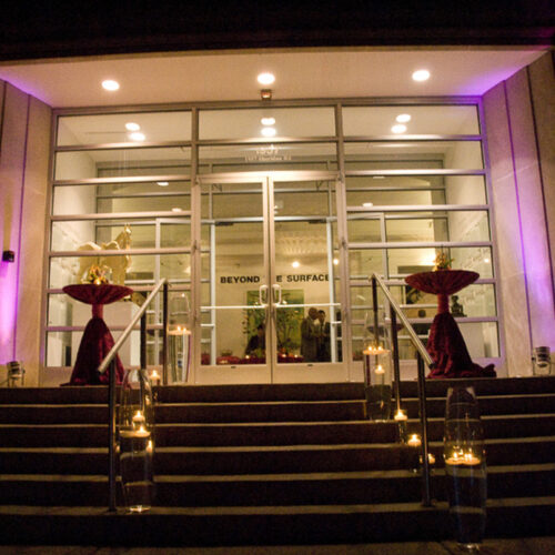 Art Center of Highland Park entrance at night